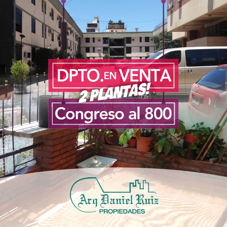 En Venta: Dpto. de 2 Plantas en Congreso 800