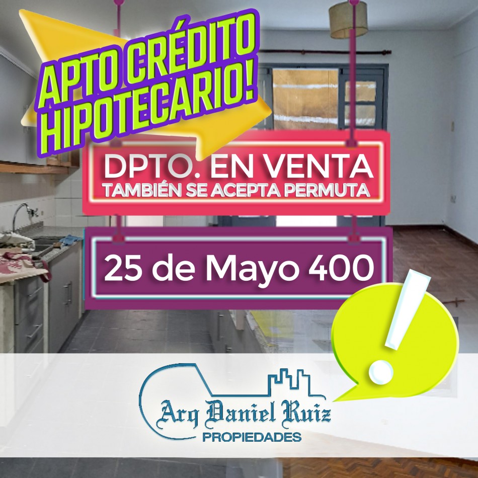 Dpto. en Venta/Permuta en 25 de Mayo 400