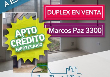 APTO CREDITO HIPOTECARIO: Duplex a Estrenar en Venta en Marcos Paz al 3300