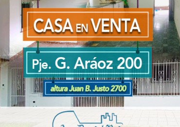Casa en Alquiler en Pje. Guillermo Araoz 200