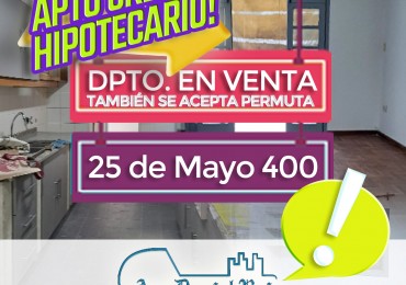 Dpto. en Venta/Permuta en 25 de Mayo 400